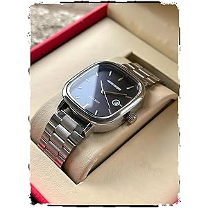 AMERICANVIBER Men's Silver, Watch with Stainless Steel Band | Water-Resistant Analog Dress & Casual Wristwatch