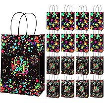 18 Pièces Sacs-cadeaux Pour Fête Néon, Sacs-cadeaux Réutilisables En