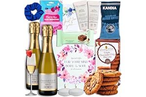 PAMPER ISLAND Prosecco Gift for Women, Birthday Gifts for Women Friends, Unique 21st 30th 40th 50th Gift Set for Her, Birthday Pamper Gifts for Her, Pamper Sets, Mother's Day Hamper (Blue)
