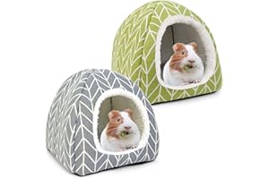 Dyrdekly 2 Stück Meerschweinchen Betthöhle Gemütliches Kaninchen Bett Warme Hamster Kuschelhöhle Haus Zubehoer für Frettchen Igel Chinchilla