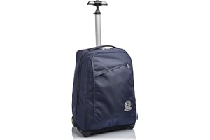 Trolley Invicta, Benin Eco-Material, Blu, 2 in 1 con Spallacci per uso Zaino
