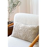 Bohem &Ouml;zel Tasarım Punch Pan&ccedil; Desen Dekoratif Dikd&ouml;rtgen Kırlent Kılıfı 28x50 cm Forest Natural