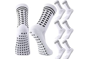 Zuimei 3 Pairs Kids Grip Socks Football Socks Boys Girls, Breathable Grip Socks Anti-slip Athletic Sock for Kids Cushioned Sports Sock for Basketball Rugby Tennis Aged 6-12