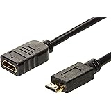 Amazon Basics - Verbindungskabel, Mini-HDMI-Stecker auf HDMI-Buchse, 15 cm, 2er-Pack
