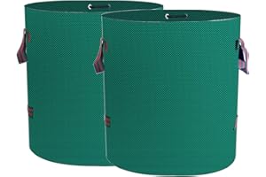 SVVSHE 2x272L Garden Gartenabfallsack Stabil Gartensack Premium - Selbststehend 4 Griffe groß stabil robust & faltbar 272 Liter Sack Laubsack Gras Laub Rasenschnitt Gartensäcke für Gartenabfälle