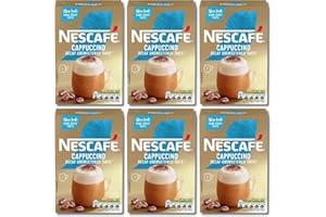 NESCAFÉ Cappuccino Decaffeinated Unsweetened Coffee Sachets x7 (Pack of 6, Total 42 Decaf Sachets)