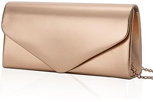 Larcenciel Pochettes et Clutches Femme Cuir, Sac a Main Femme Blanc avec Chaîne