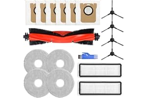 Spofan Accesorio de Repuesto Compatible con Xiaomi X20 Pro/X20 Max Robot Aspirador Recambios, 1 Cepillo Principal, 2 Filtros, 4 Cepillos Laterales, 4 Paños de Fregado, 6 Bolsas para el Polvo