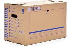 ‎KK VERPACKUNGEN KK Verpackungen® Ordnerkarton Officebox | 10 Stück, Stabile Archivbox mit Sichtfenster für bis zu 6 Ordner | Stapelbare Archivkartons mit Ankreuz- & Beschriftungsfeldern in Braun
