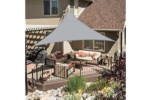 LOVE STORY Sun Shade Sail Waterproof Triangular 3x3x3m Canopy Outdoor UV Block Sunshade Sail for Patio Garden Backyard，Grey