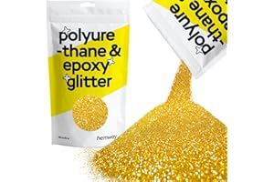 HEMWAY Glitter per cristalli metallici dorati in resina per epossidica, scaglie microfini, bicchieri, cera fusa, 100 g/3,5 oz