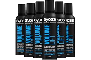 Syoss Mousse à mémoire de forme Volume Lift - Indice de maintien 4 extra forte (6 x 250 ml) - Pour de beaux cheveux de salon - Offre une tenue et une souplesse supplémentaires pendant 48 heures