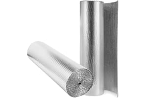 Ikodm Lámina aislante de 20 m², 1m x 20m aislamiento térmico para ventanas contra el calor del radiador, lámina reflectante para aislamiento del techo, ático, gallinero