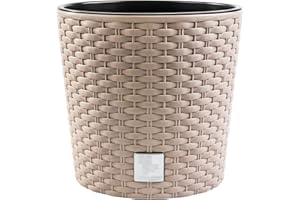 PROSPERPLAST Maceta redonda 37,65 litros Rato con cubilete para plantar en color mocca 40 x 40 x 37,5 cm