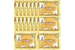 KKWOTER Collagen Eye Gel Pads, 16 Pairs 24K Gold Under Eye Mask Patches To Less Bags, Puffiness & Wrinkles, Hydrating Brightening Treatment