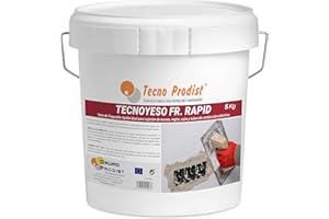 TECNO YESO RAPID di Tecno Prodist (5 Kg) | Gesso a presa rapida, ideale per il fissaggio di cornici, righelli, scatole e tubi di conduzione elettrica
