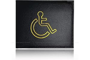 AKH® PU Leather Disabled Badge Holder Wallet - Blue Badge Timer Holder - Hologram Safe (Black)