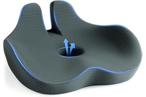 WOWMVP Cojin Silla Oficina, Cojín Ergonómico Ortopédico, Espuma Viscoelástica Cojin Coxis para Coche, Silla de Ruedas, Silla de Juegos, Silla de Oficina, Alivia el Dolor de Coxis y Ciática