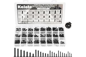 KALOTE 810Pcs M1.7 M2 M2.5 M3 Laptop Notebook Computer Screws Kit, Flat Head Phillips & Countersunk Cross Head Screws for HP, Dell, Samsung, Sony, Lenovo