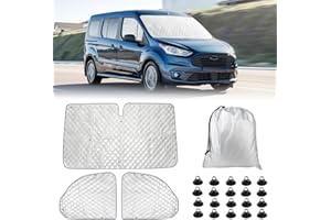 JINSENTGG Window Front Screen Cover Compatible with Ford Transit Connect 2012-2021, 3PCS Sunshade Windscreen Protection Set, Driver's Cab Car Windshield Sunshade, Internal Sun Visor Cover, Waterproof
