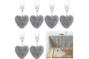 MOROBOR Tablecloth Weights Clips, 6pcs Tablecloth Weights Heart Shape Stone Tablecloth Weights Metal Clip for Outdoor Picnic Family Dinner Table Decoration (Gray)