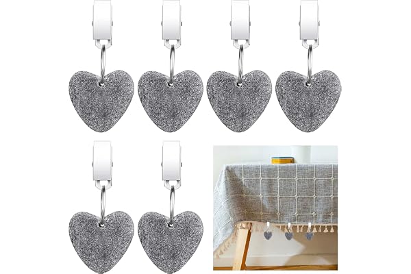 MOROBOR Lot de 6 pinces à poids en forme de cœur en marbre gris