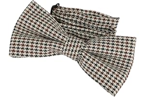 DonDon Pajarita para Hombre a cuadros corbatín latón ya atado ajustable