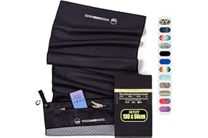 WOODSANDWAVES Fitness Handtuch mit Design, Tasche & extra starkem Magnet - das ideale Sporthandtuch für Gym und Fitnessstudio | rutschfest, geruchsneutral, schnelltrocknend