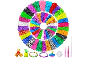 ROSHUKG Kit D'élastiques 50 Couleurs, 5300 Élastiques Bracelet pour Enfants Filles Garçons