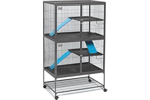 MidWest Homes for Pets Ferret Nation Double Unit Small Animal Cage, 4 Tiers, Includes Pans, Shelves, Ramps & Covers, For Ferrets & Small Animals