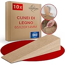 20 Cunei In Legno Per Fermare Porte E Regolare Mobili - Set Spessori 6mm E 12mm