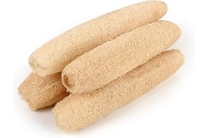 LOBOLIGHTING LOBO Lot de 4 éponges luffa naturelles pour la douche et le bain