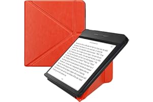 kwmobile Custodia Pieghevole Origami Compatibile con Kobo Libra H2O Cover - Cover Magnetica Pelle PU eReader con Stand - Arancione
