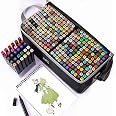 Tongfushop 100+2 Feutres à Alcool Set Complet Avec Pochette - Marqueurs Coloriage Adulte
