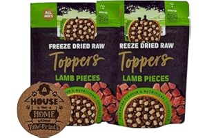 AETN Creations Bundle of Freeze Dried Dog Food Toppers 2x30g – Lamb Flavour – Natural High-Protein Meal Enhancer for Dogs with AETN Exclusive Coaster