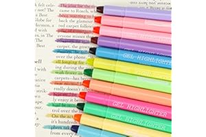 DenFatory Paquete de 12 resaltadores bíblicos, resaltadores en gel, bolígrafos bíblicos sólidos multicolor, suaves a prueba de manchas