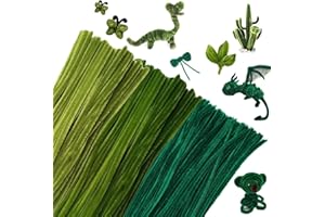 LAZULITHIC 300 Skt Pfeifenreiniger 3 Farben Pfeifenreiniger Helle zum Basteln Pfeifenputzer Zum Basteln Chenilledraht Pfeifenputzer Biegeplüsch Basteldraht für DIY Handwerksprojekte (Grün)