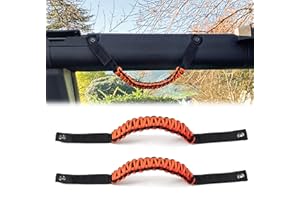 RERPRO Überrollbügel-Haltegriffe für 2021 2022 2023 2024 Ford Bronco 2-Türer 4-Türer Zubehör Paracord-Griff, keine Stickerei, 2 Stück, Orange
