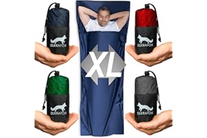 Silkrafox Compact XL - Sac de couchage cabane extra large ultra léger en microfibre imitation soie sac de couchage été incrustation