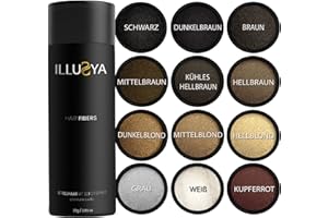 ILLUSYA - Fibre per Capelli, Hair Fibers, Polvere per Capelli fatto di cotone, Soluzione Professionale per la Perdita di Capelli per Donne e Uomini Prodotti Migliori 25g (biondo medio)