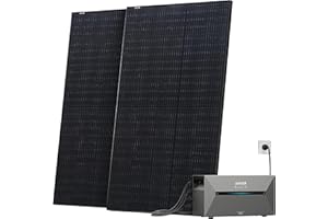 Solarway® All In One Balkonkraftwerk mit Speicher 1000W komplett Steckdose - 1,6 kWh Anker Solix 2 PRO Speicher - Solaranlage Komplettset - 500W Solarmodule & Anker Speicher & Zubehör