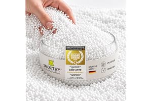 SMOOTHY® EPS-Pärlor Refill Bönsäck - 100 Liter, Tillverkad i Tyskland | Fyllning till sittsäck & hundbädd – diameter 1–3 mm, volymvikt 18 kg/m³, flamskydd DIN 4102 B1