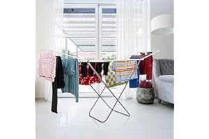 ABN Finest Winged Clothes Horse Airer Dryer Laundry Rack 3-Tier Folding Clothing Drying Stand Large - Indoor & Outdoor Portable, Foldable & Easy to Store - Lightweight Strong Metal Frame