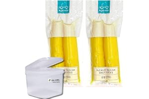 2x Takuan Korean Pickled Radish Half Slices 350g + UpLabel Creations 350ml Food Pot