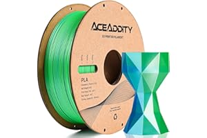 Aceaddity Filamento PLA Sedoso Mágico para Impresora 3D, Co-Extrusión Bicolor 1.75mm Filamento PLA para Impresión 3D, PLA Coextruido Brillante Sedoso, 1kg/2.2lbs (Azul-Verde)