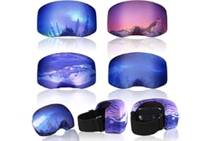 CIVANER 4 Stück Ski- und Snowboardbrillen-Abdeckung, Schutzhülle aus Mikrofaser, Schutzgläser, Kratzer, Staubschutz für Reisen