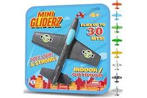 ANCORY Foam Glider Planes for Kids - Airplane Toy Flying Gliders 30m Range - Water Floating Lightweight Outdoor Toys (Black)