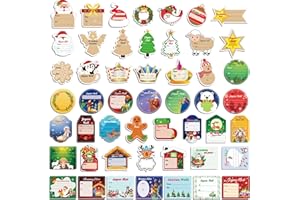 DPKOW 200pcs Cadeau Etiquettes Noël Français, Prénom Etiquettes Autocollantes Noël Crèche Stickers Personnalisé Etiquettes pour Noel Emballage Cadeau Papier Deco