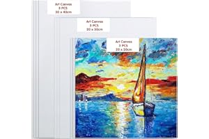 CozyOasis 9 Pack Primed Canvas Boards - Stretched Cotton Painting Panels for Acrylic, Oil & Gouache | 20x20cm, 20x30cm, 30x40cm Artist Art Supplies | Ideal for Adults, Beginners & A-Level Students