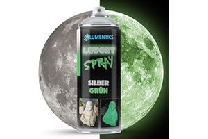 LUMENTICS Spray lumineux Argent 400 ml - Spray de couleur - Brille dans l'obscurité - Peinture en aérosol avec effet phosphorescent